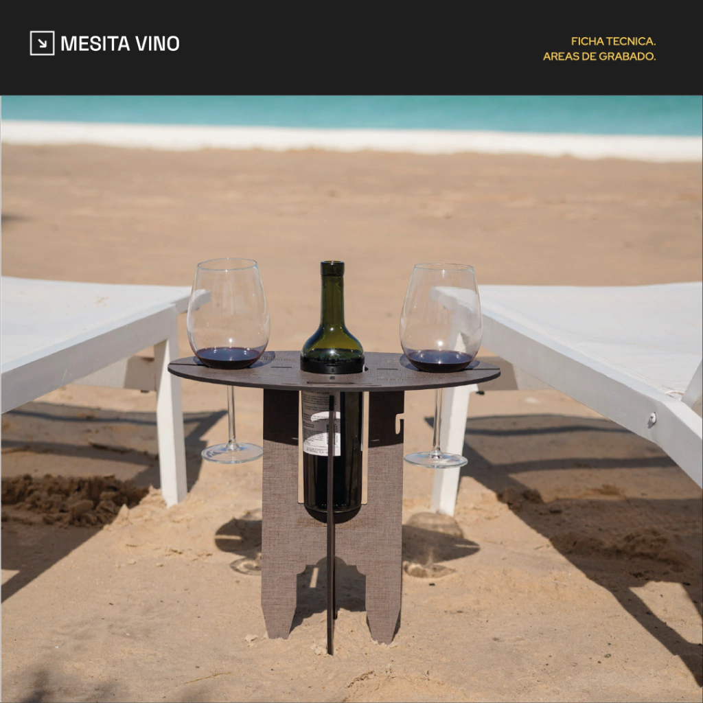 Mesa de vino con porta copas , foto 4 de 5