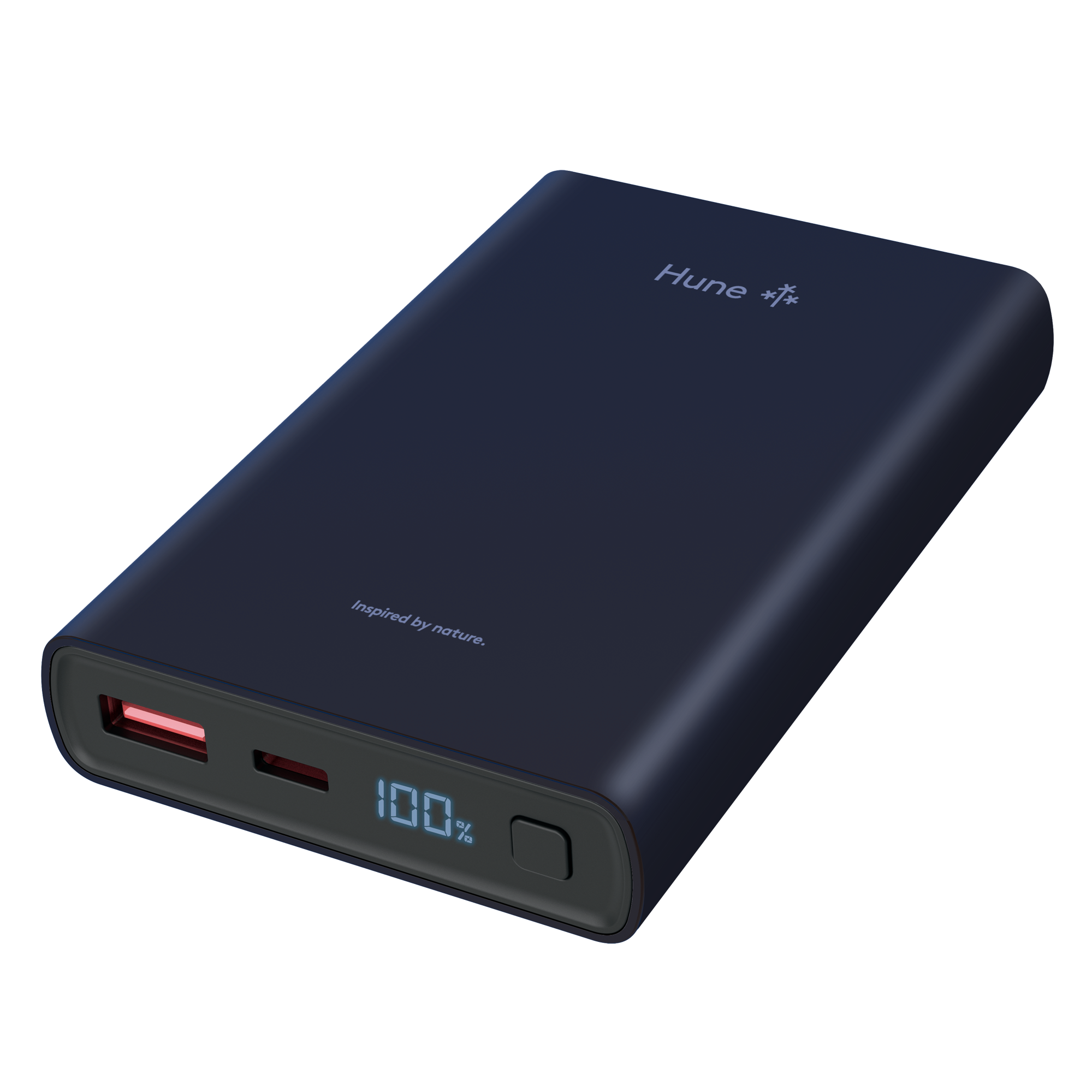 Power Bank Hune Halcon Led 10,000 Mah Carga Rápida Usb-c Azul