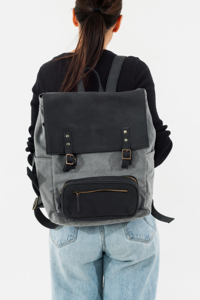 Mochila Montecarlo - Jean y cuero